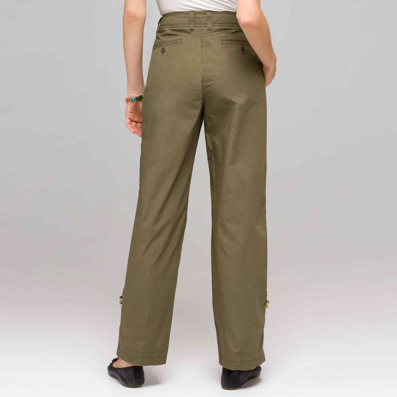 Pantalon cargo deux en un, vert feuille, large