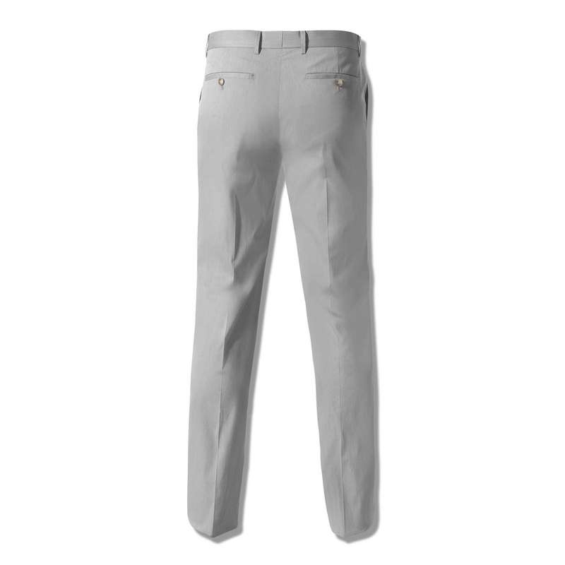 Pantalon droit avec deux poches fendues au dos, Gris, large
