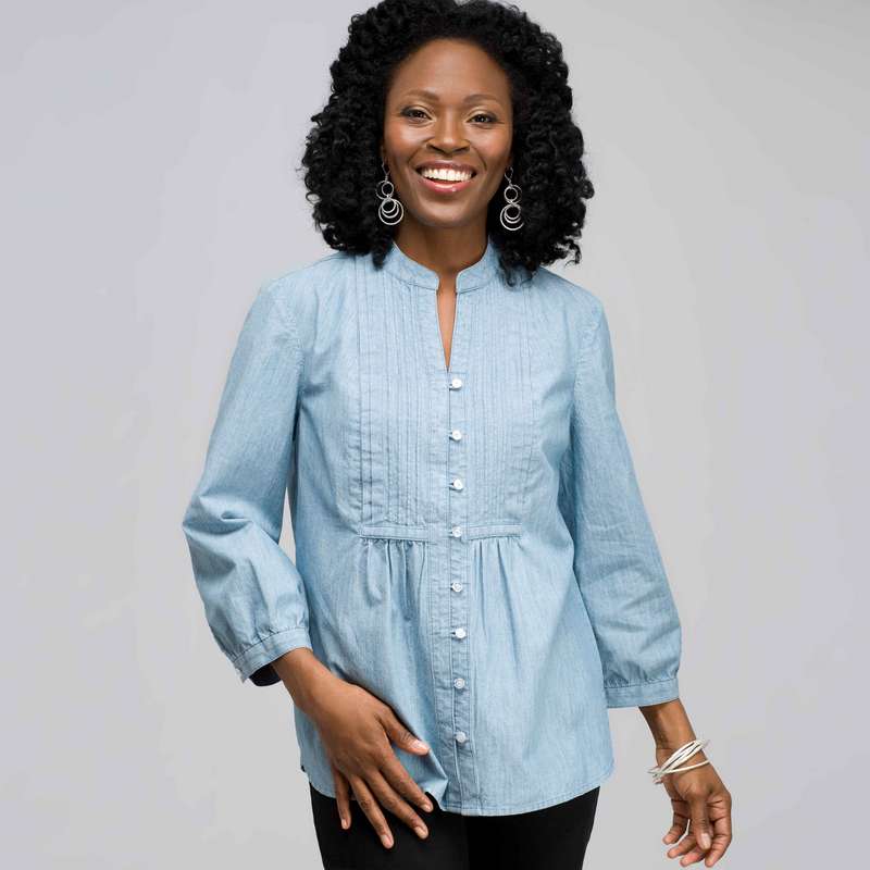 Tunique à jabot et manches 3/4, , large