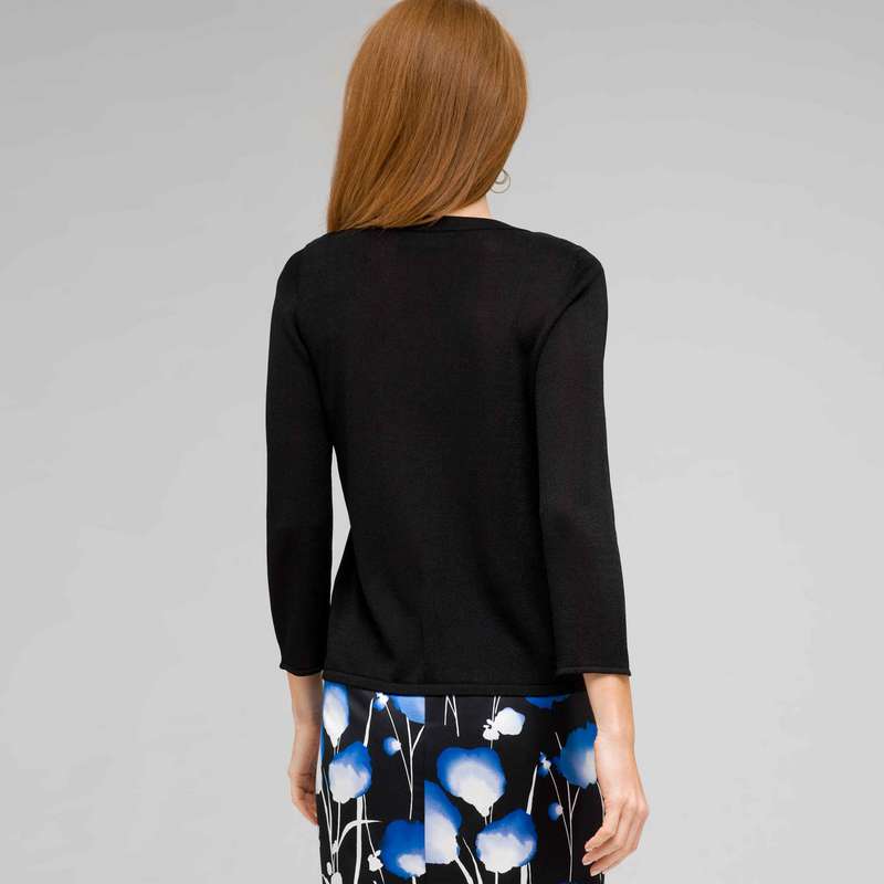 T-shirt manches 3/4, Noir, large