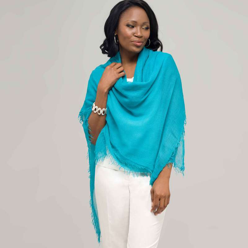 Étole luxe unie, Topaze, large