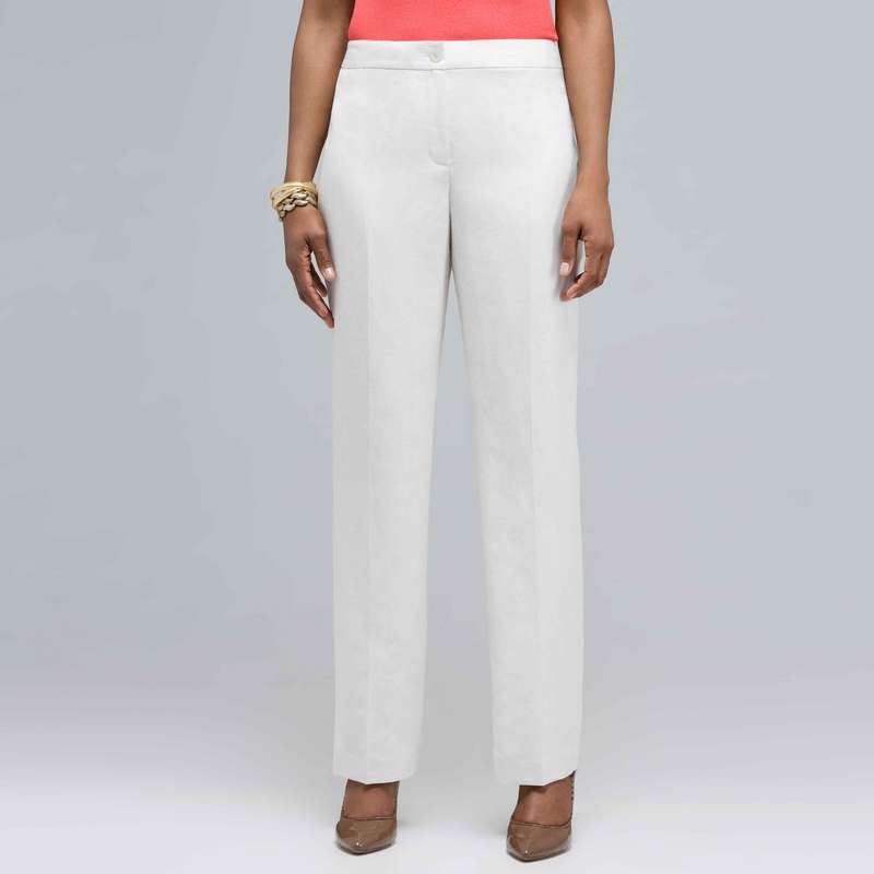 Pantalon droit en lin lavable, , large