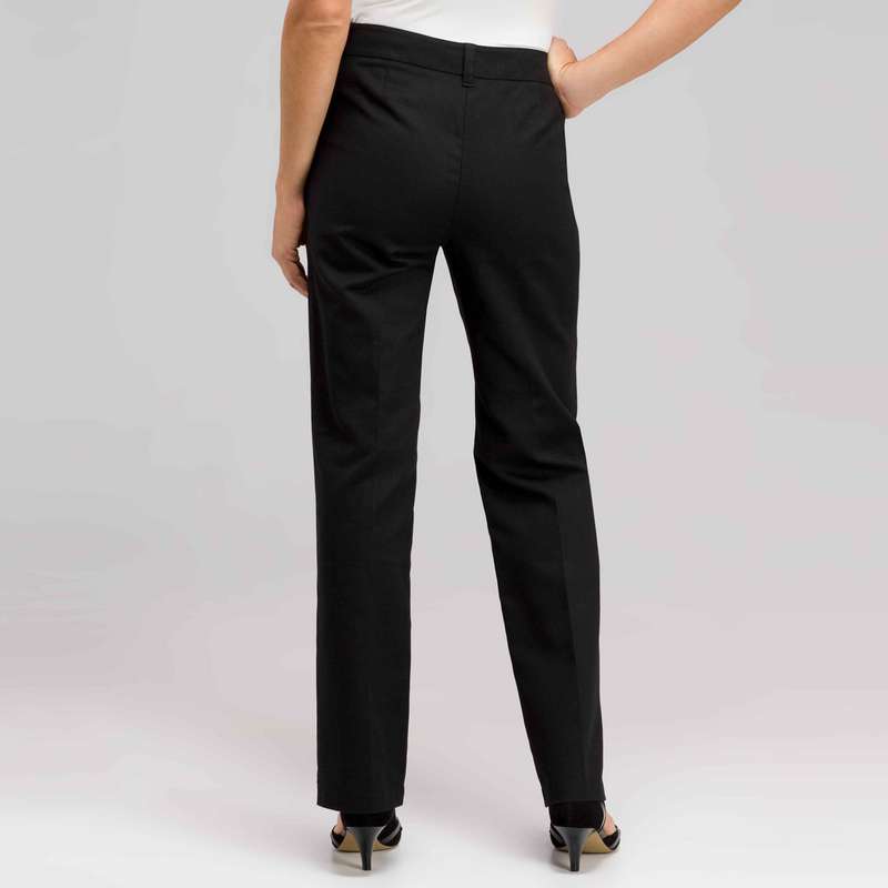 Pantalon droit, Noir, large