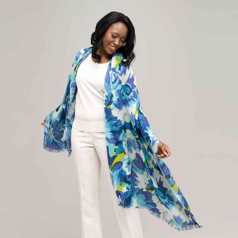 Étole luxe fleurie, , large