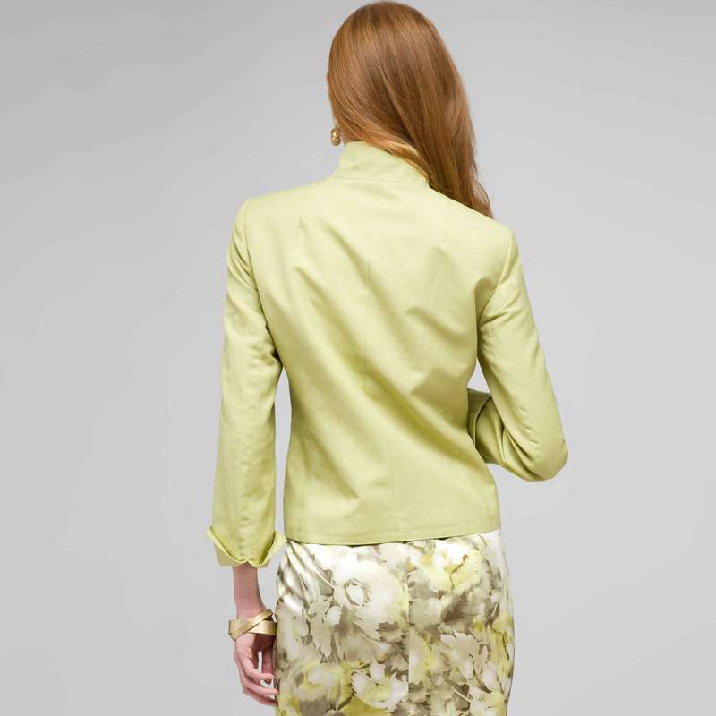 Veste 1 bouton en lin lavable, Aneth, large