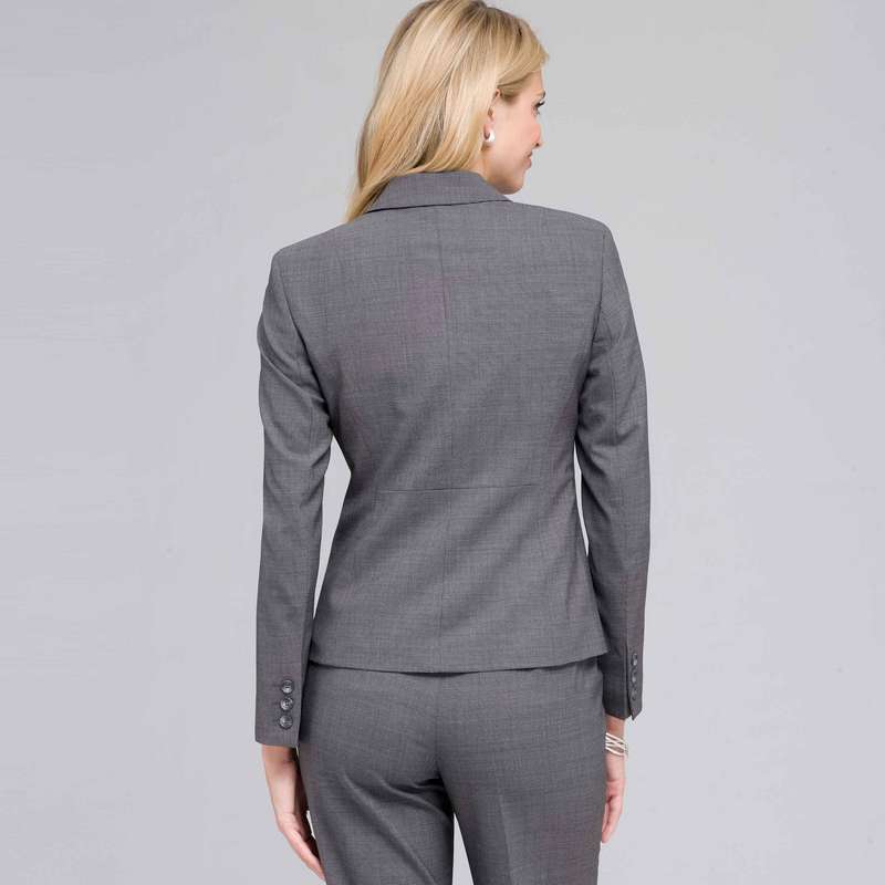 Veste à poche et deux boutons, Acier chiné, large