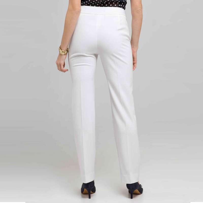 Pantalon droit, Blanc, large