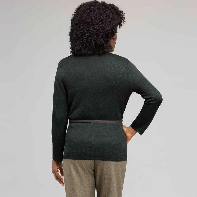 Gilet ceinturé clouté, Laurier, large