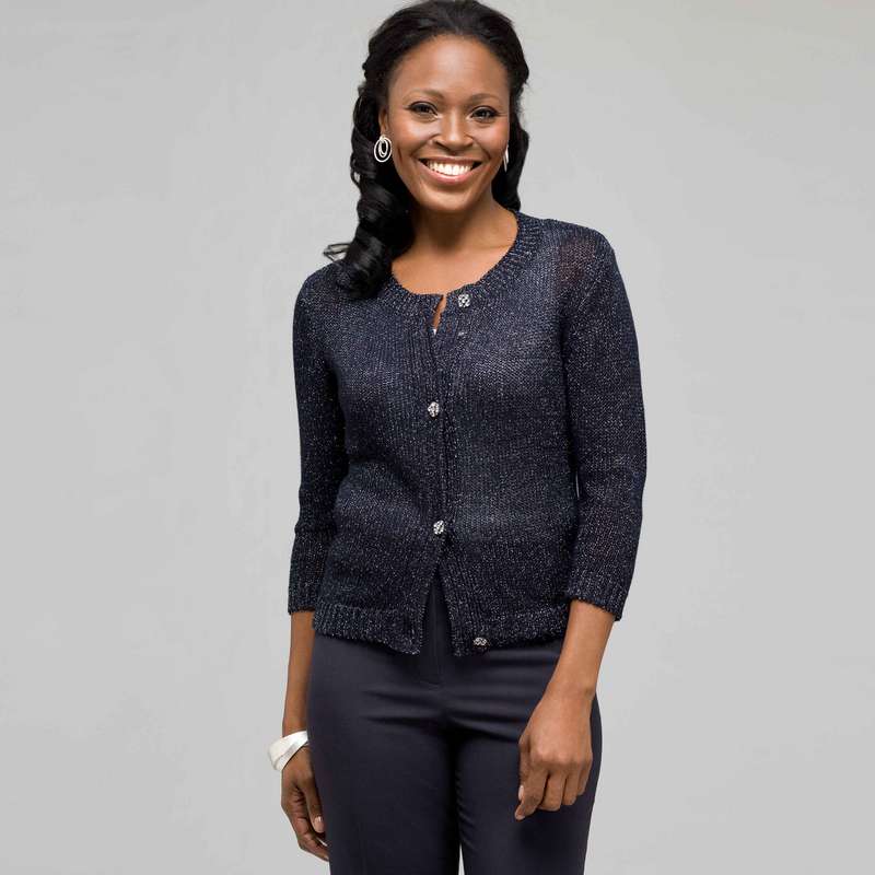 Gilet boutonné à manches 3/4, , large