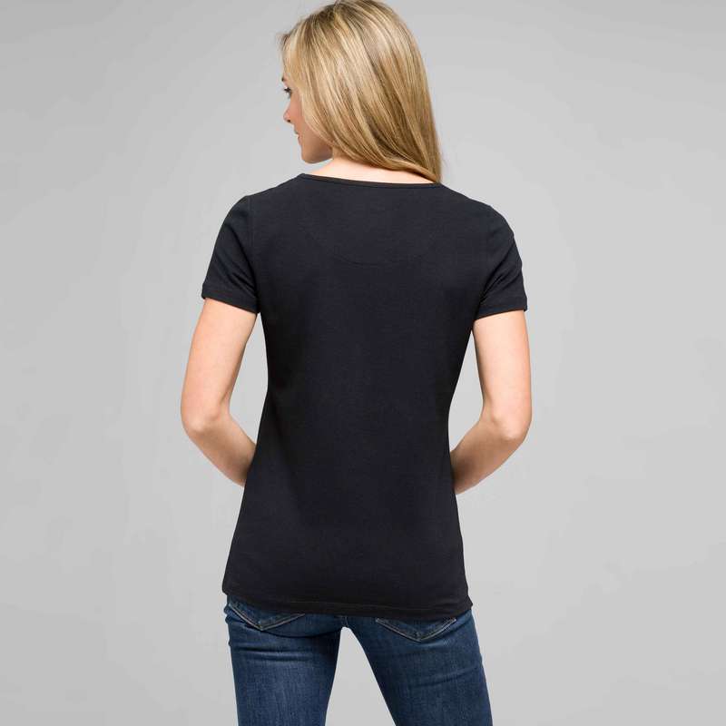 Top ras-de-cou à manches courtes, Noir et blanc, large