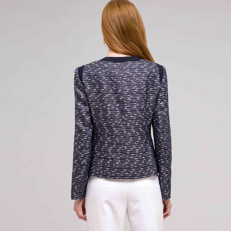 Veste zippée texturée, Imprimé encre, large