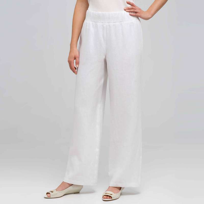 Pantalon ample, Blanc, large