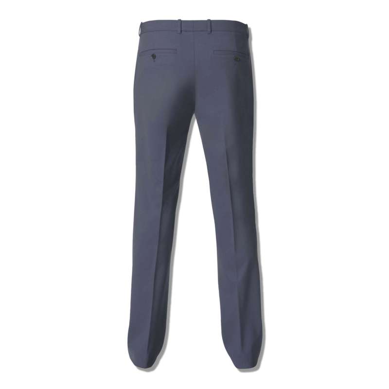 Pantalon droit à micro-carreaux, Marine, large