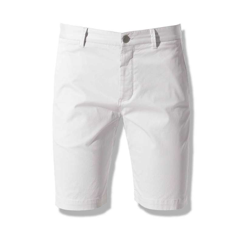 Short droit en coton, Blanc, large