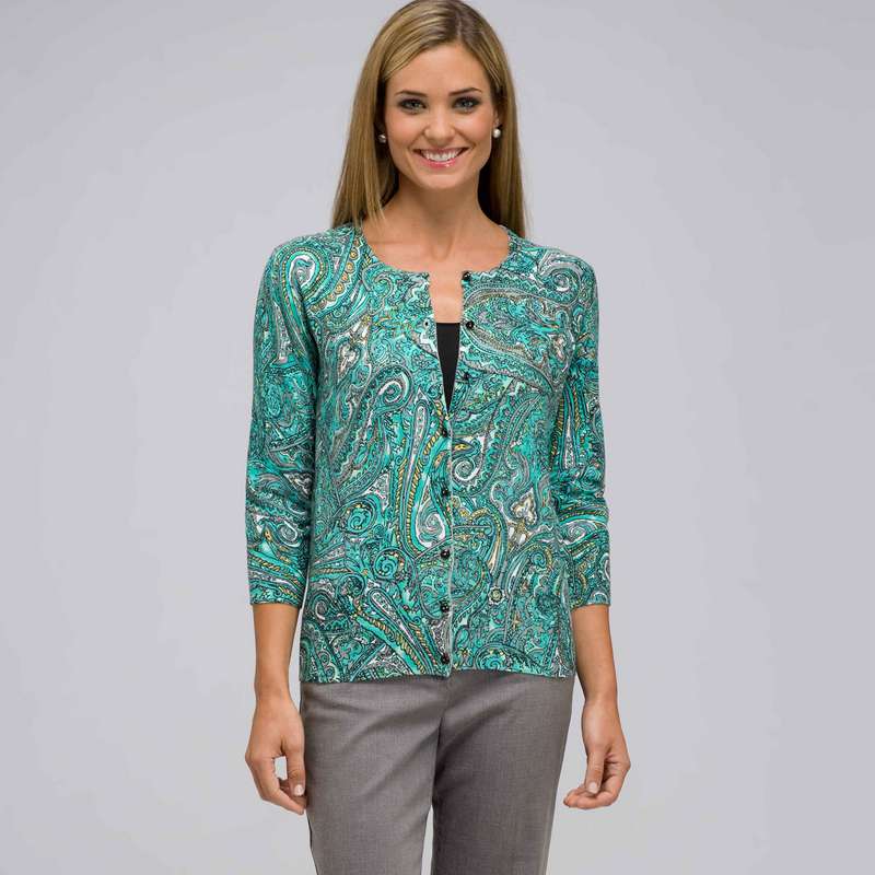 Gilet à manches 3/4 et encolure arrondie, , large