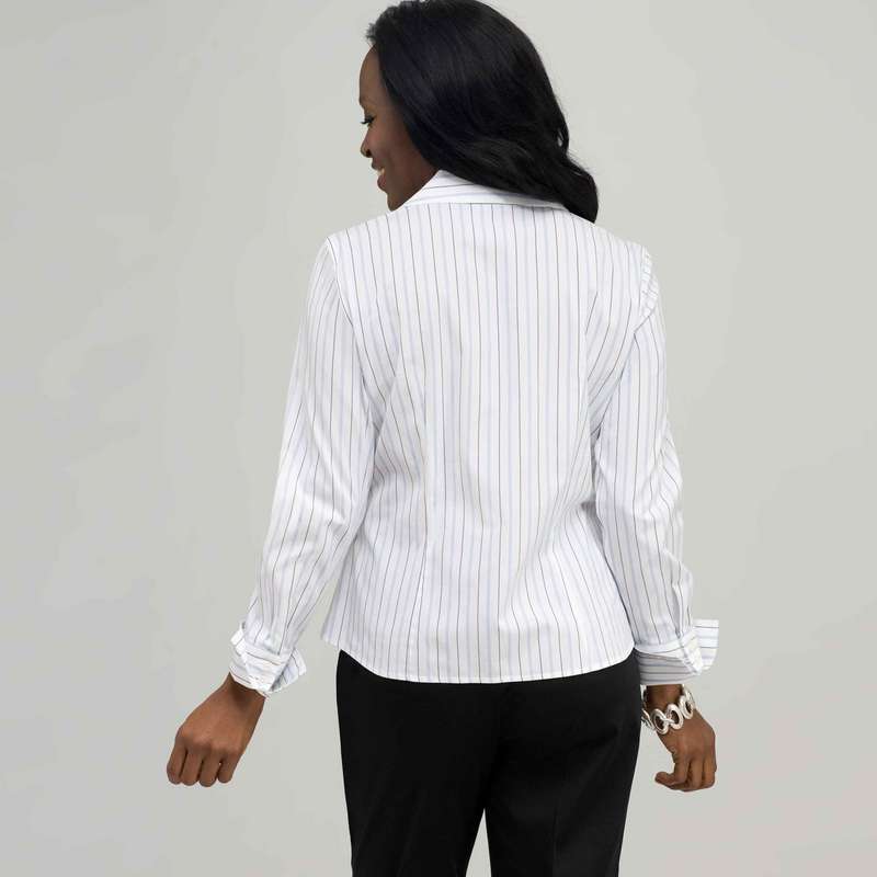 Chemise ajustée à rayures bleues ultra chic entretien facile , Blanc, large