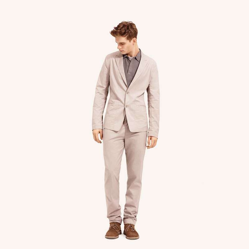 Pantalon droit décontracté, Gris, large