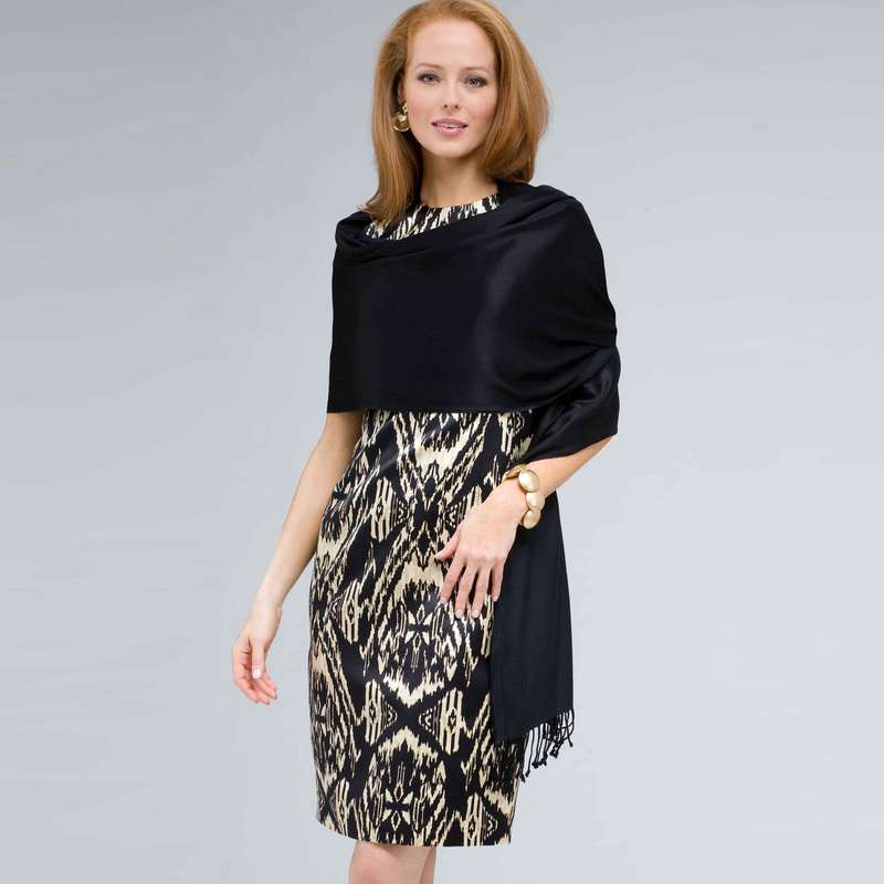 Étole classique, Noir, large