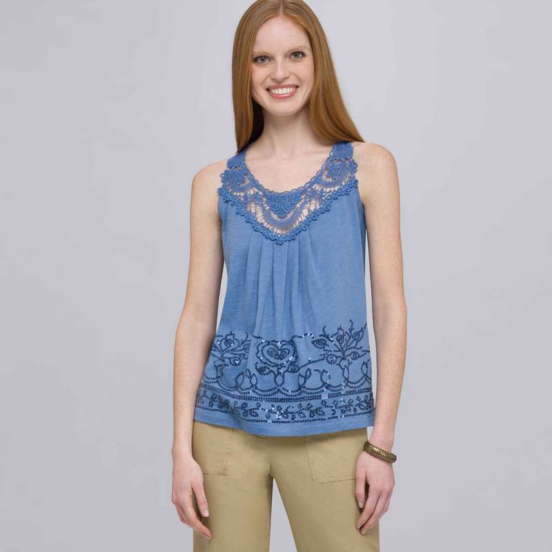 Débardeur à empiècement et sequins, , large