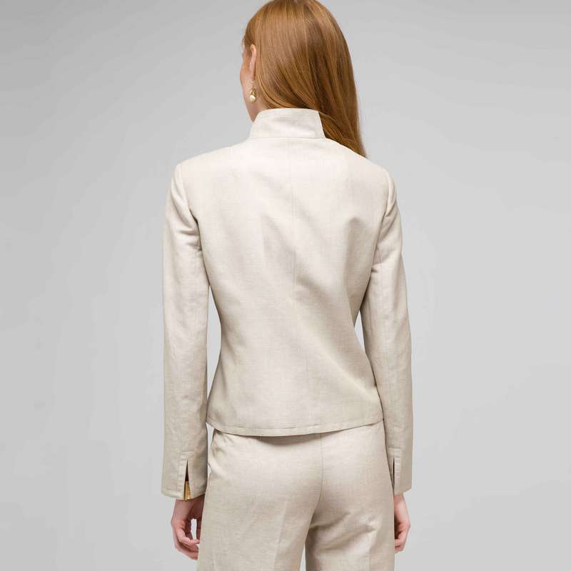 Veste 2 poches en lin lavable, Pierre et Blanc, large