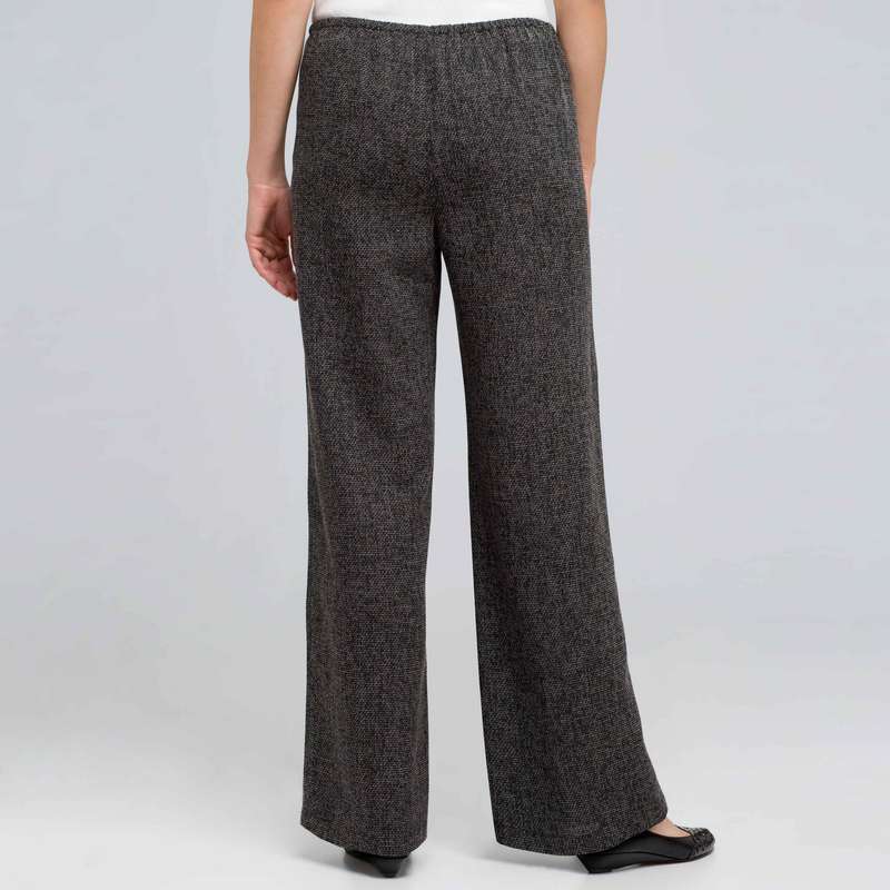 Pantalon passe-partout à taille élastiquée, Gris chiné, large