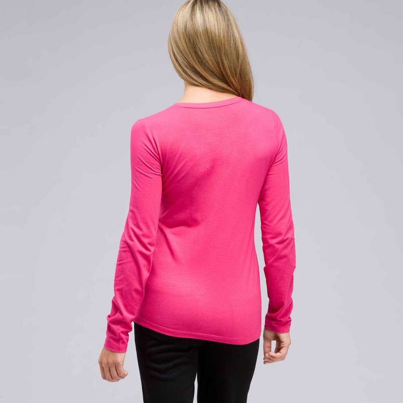 Top ras-de-cou à manches longues, Bégonia dégradé, large