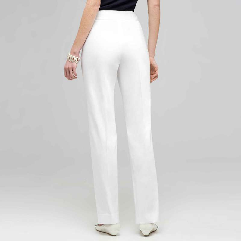 Pantalon droit, Blanc, large