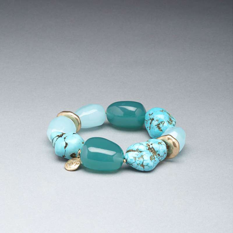 Bracelet turquoise et or, , large