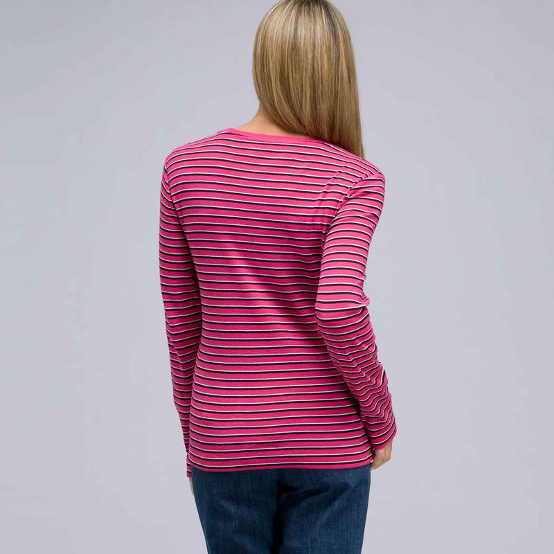 Top ras-de-cou à manches longues, Bégonia dégradé, large