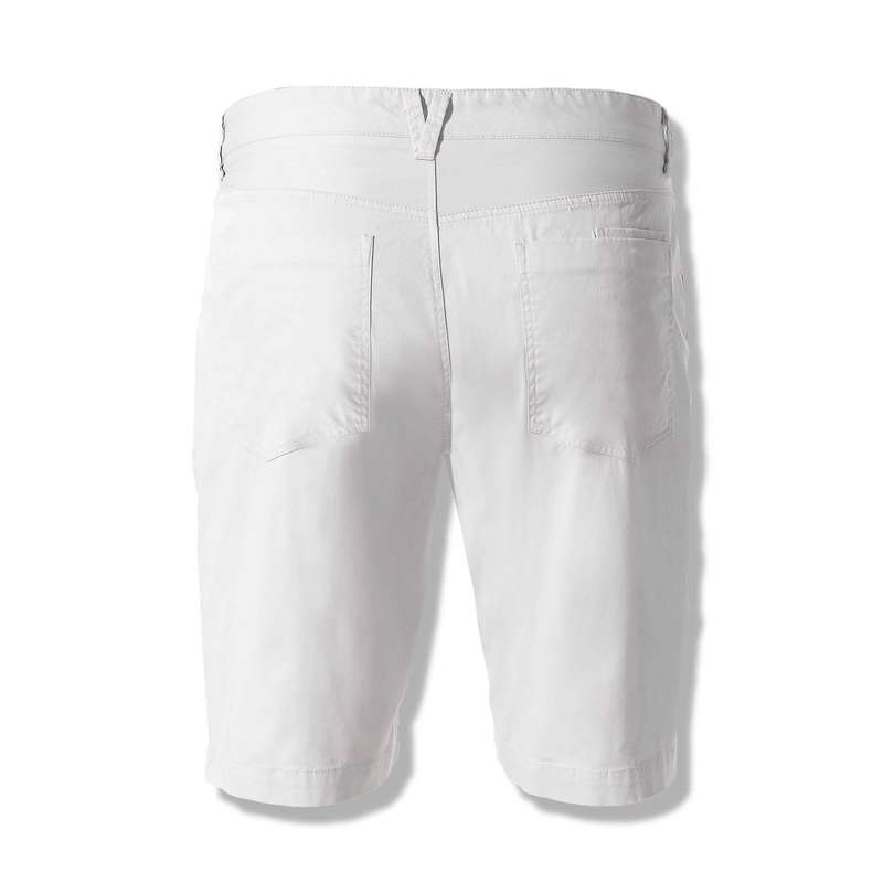 Short droit en coton, Blanc, large